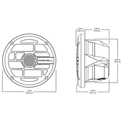 Roswell R Series 6.5 Marine Speakers - Anthracite Grille - 60W RMS  120W Peak Power [C920-1902]