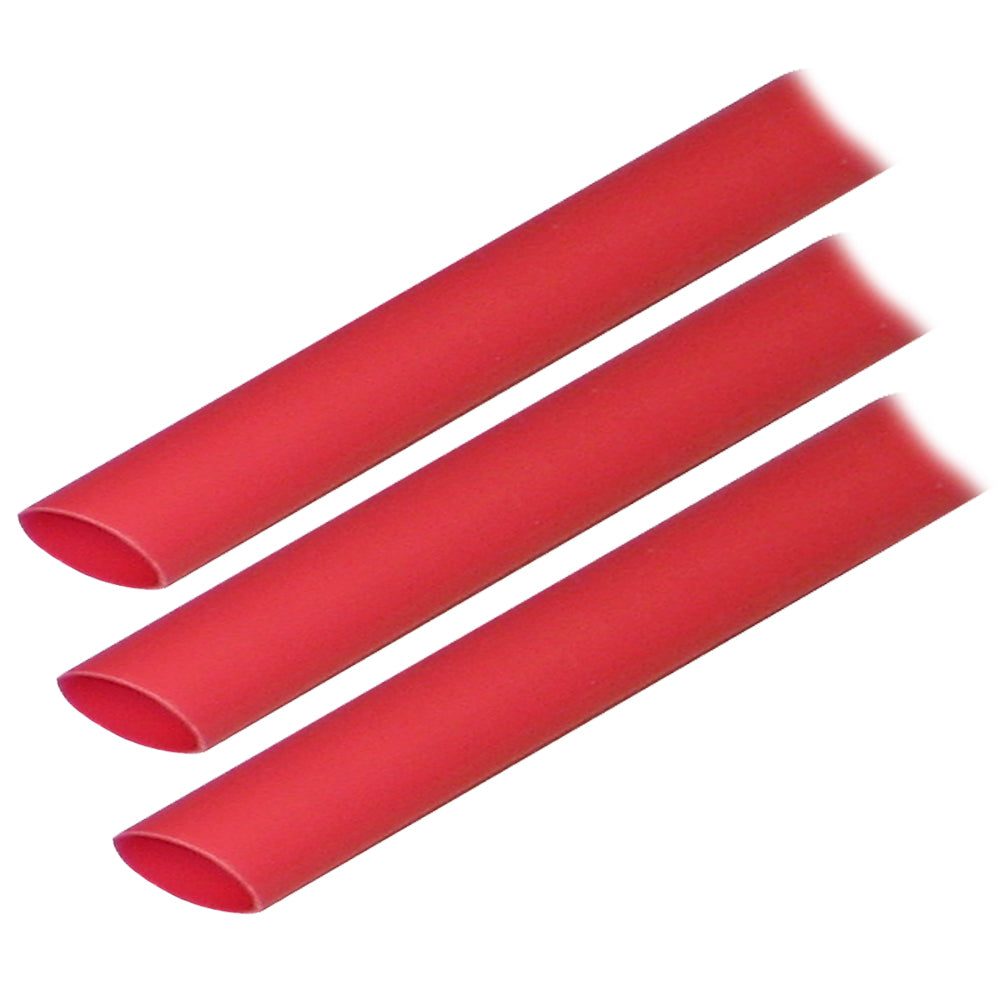 Ancor Adhesive Lined Heat Shrink Tubing (ALT) - 1/2" x 3" - 3-Pack - Red [305603]