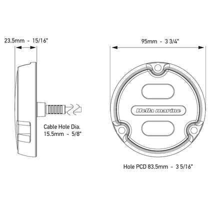 Hella Marine Apelo A1 Blue White Underwater Light - 1800 Lumens - Black Housing - Charcoal Lens [016145-001]